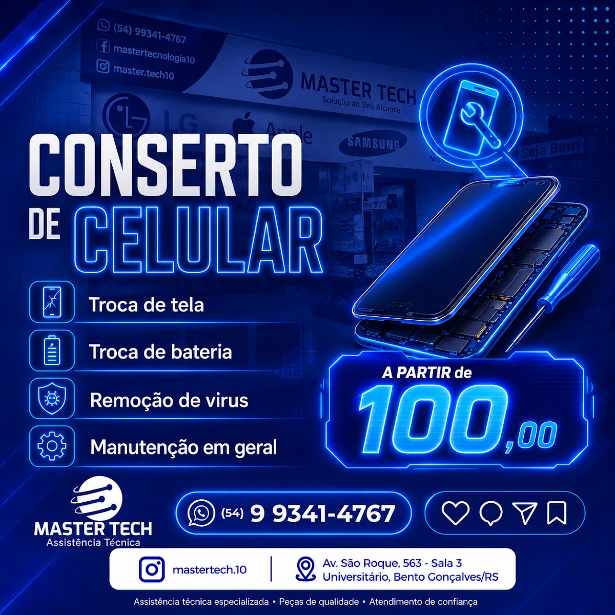 Master Tech – Conserto de Celular — Assistência Técnica em Bento Gonçalves-RS (foto 2)